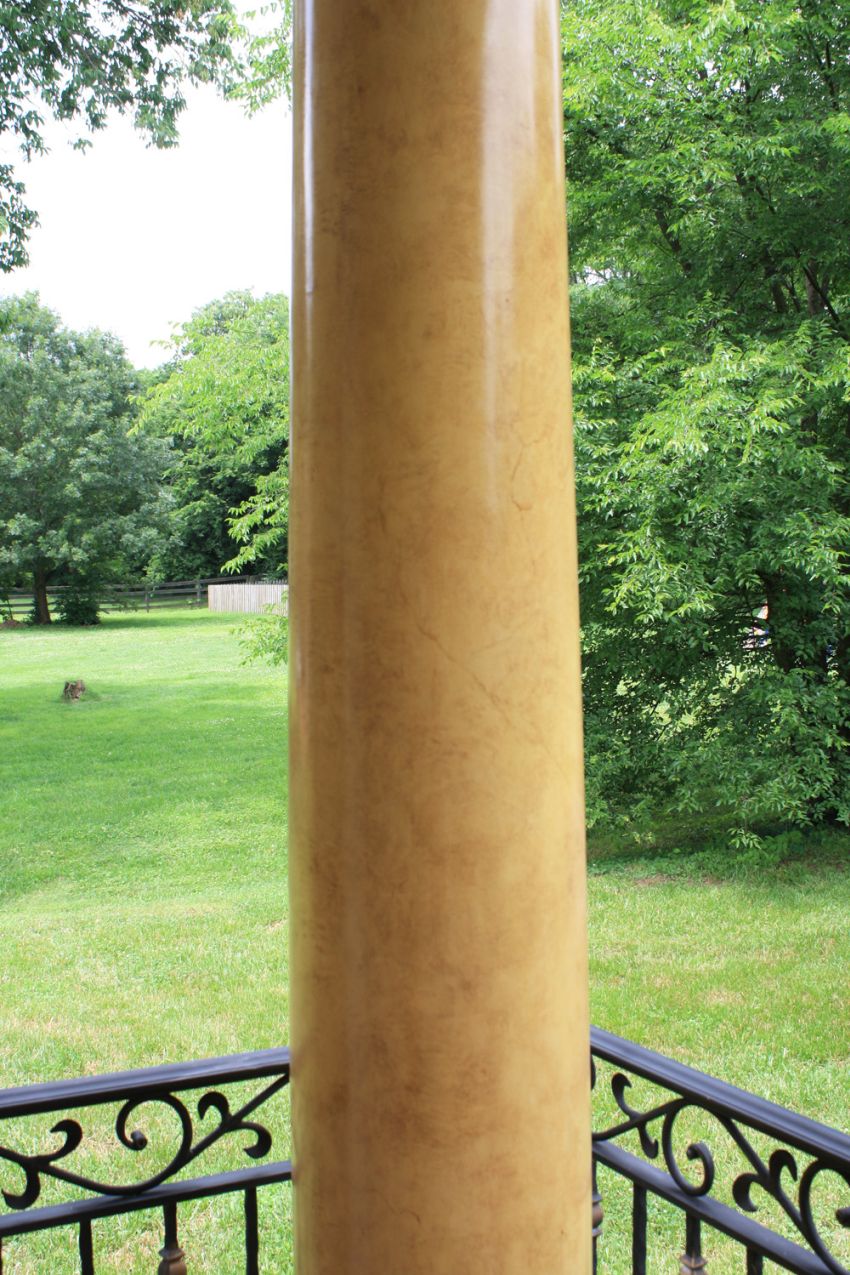 Venetian plaster columns close up